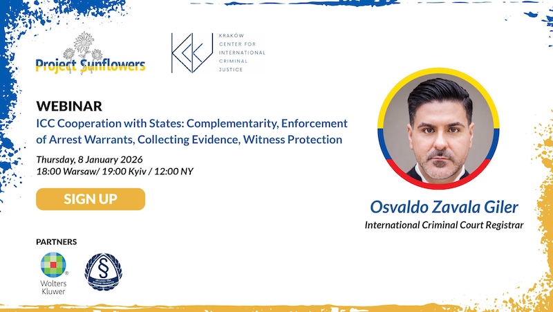 Webinar: kooperacja Międzynarodowego Trybunału Karnego z państwami w zakresie komplementarności, wykonywania nakazów aresztowania, gromadzenia dowodów, ochrony świadków – zaproszenie