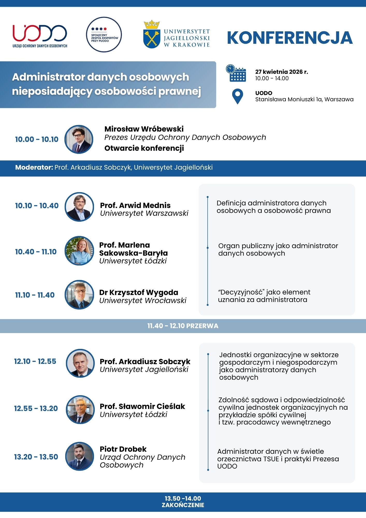 Konferencja: Administrator danych osobowych nieposiadający osobowości prawnej